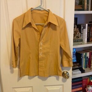Vintage Mustard Yellow Button-Up Shirt